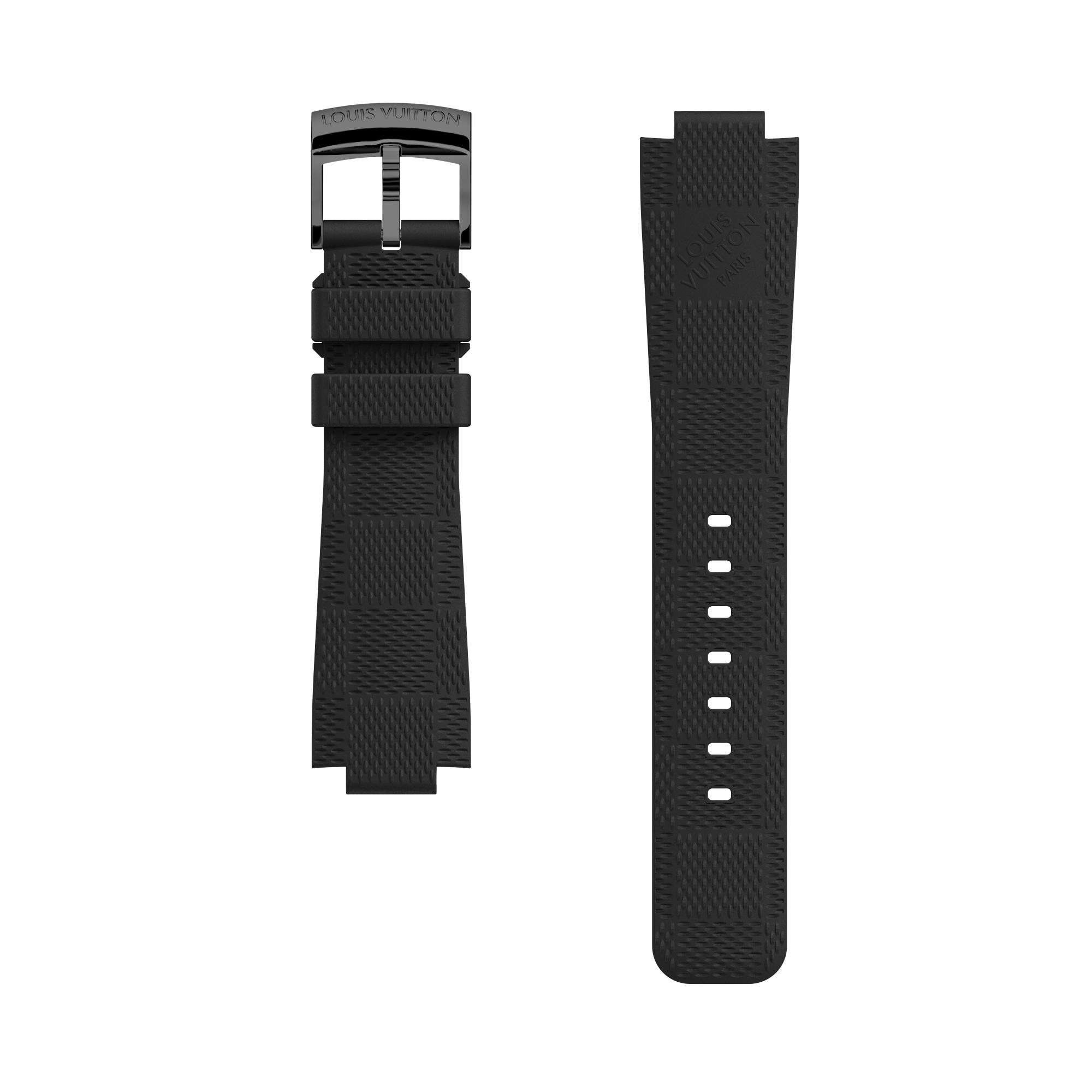 Louis Vuitton ブラック ラバーベルト Tambour Damier Rubber Strap ｜ルイ・ヴィトン 公式サイト - R15353